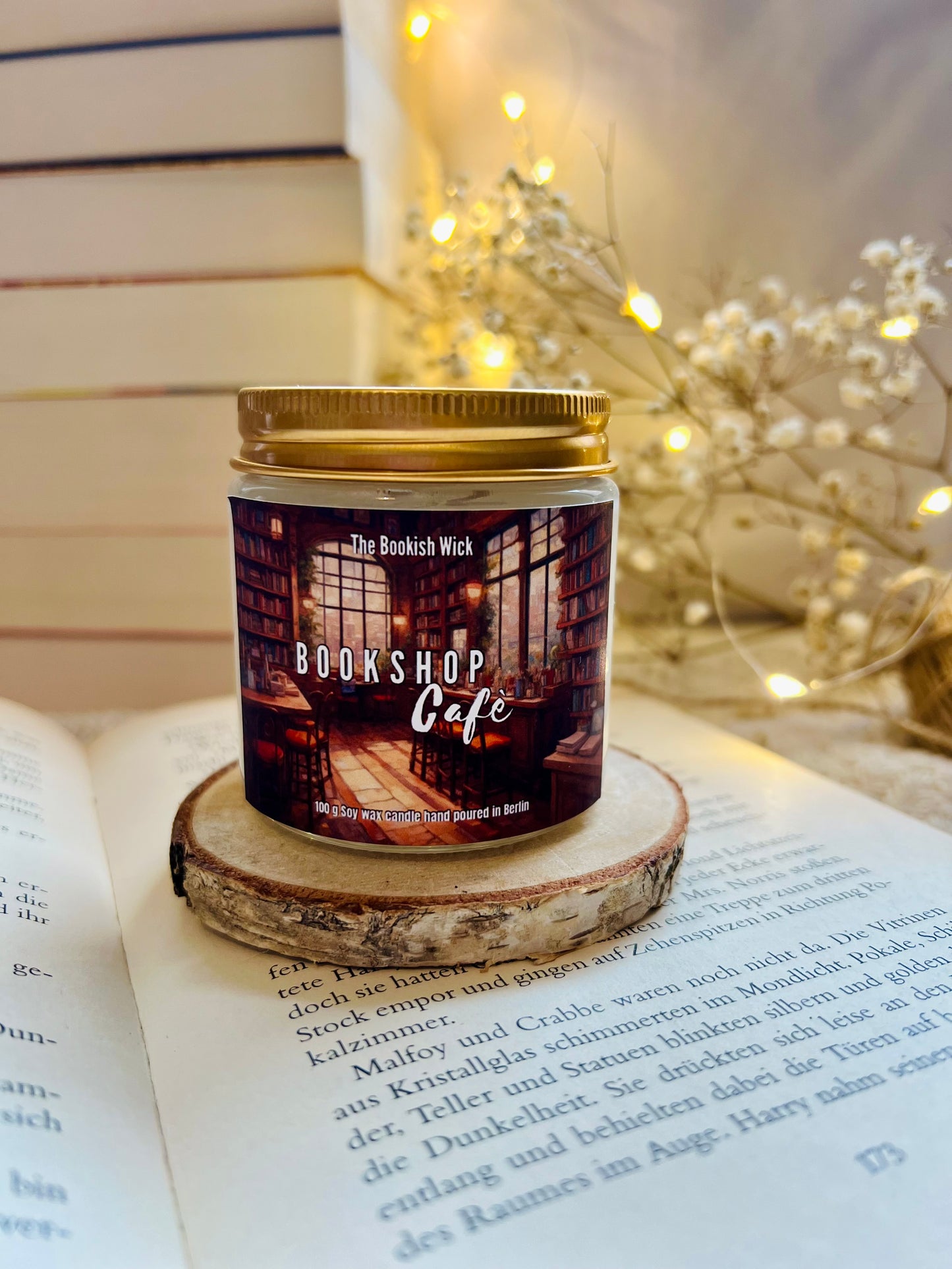 Sojawachskerze - Bookshop Café - 120 ml