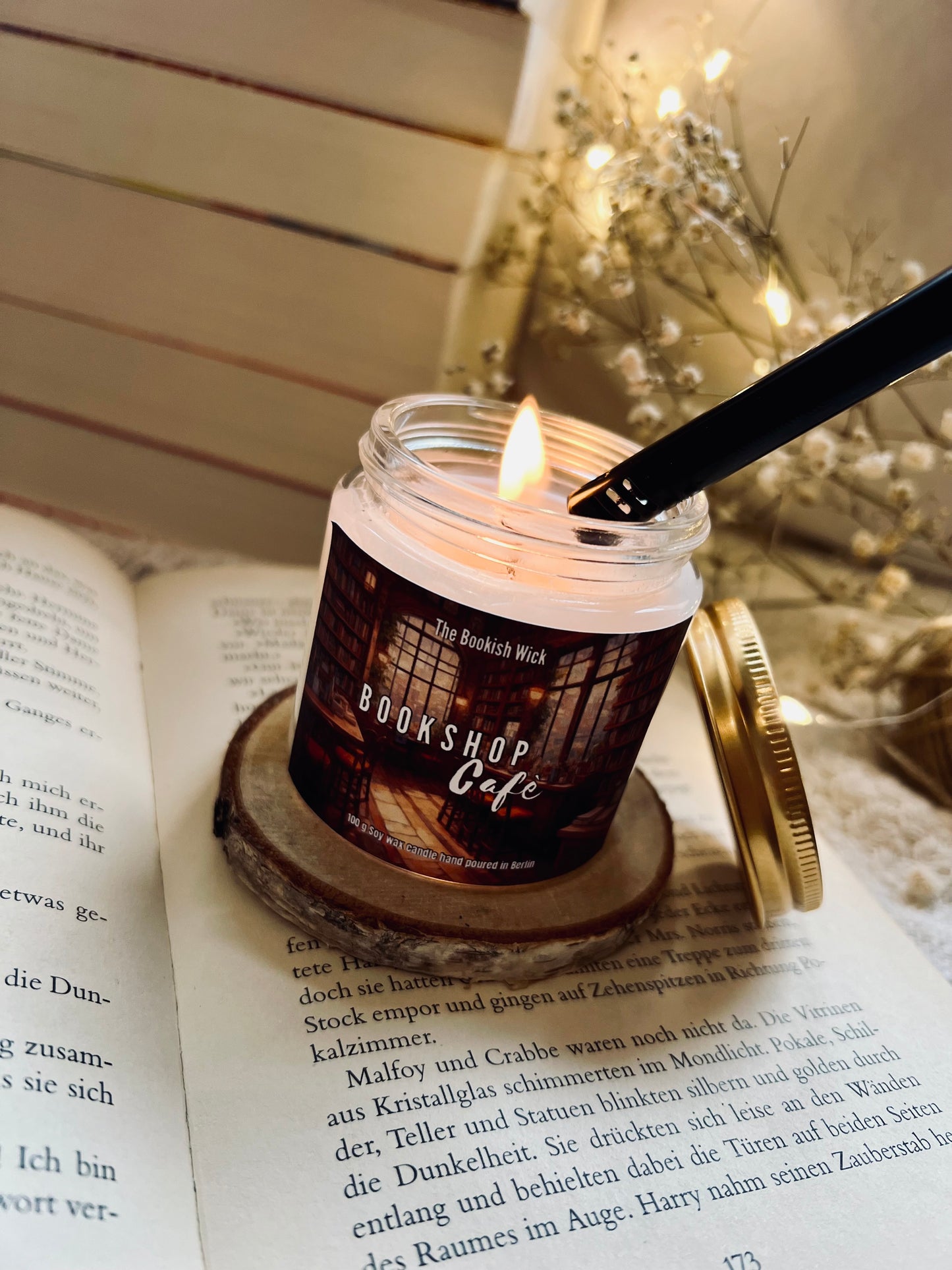 Sojawachskerze - Bookshop Café - 120 ml