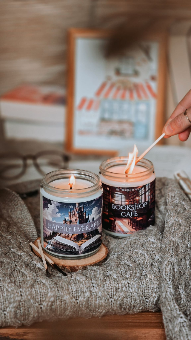 Sojawachskerze - Bookshop Café - 210 g